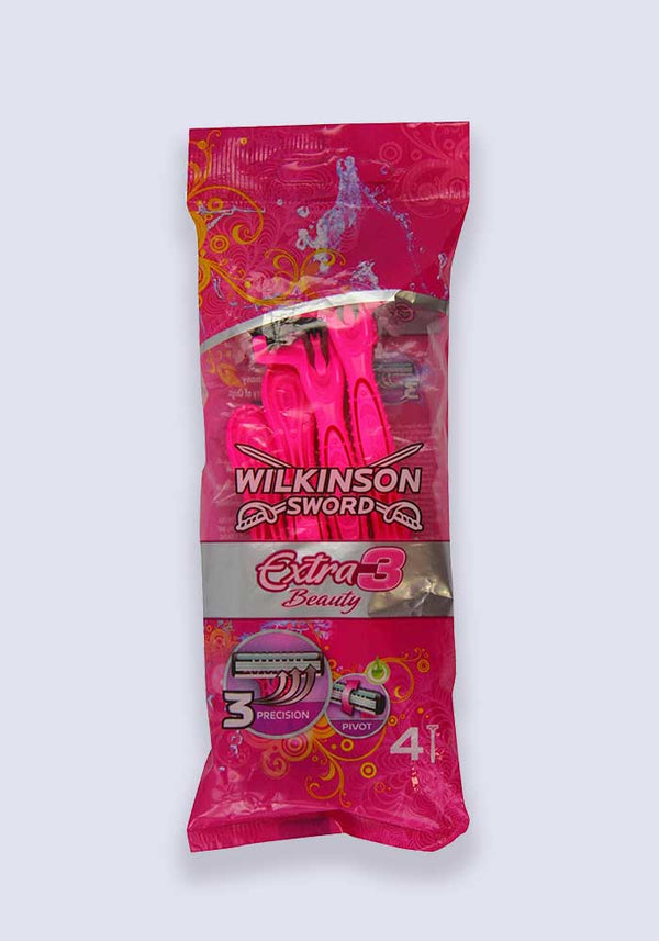 Wilkinson Sword Extra 3 Beauty Disposable Razors - 4 Pack (Case Size 10)
