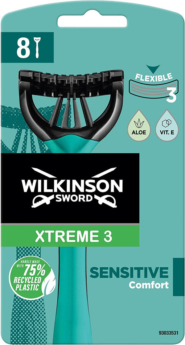 Wilkinson Sword Xtreme 3 Ultimate Plus Disposable Razors - 8 Pack (Case Size 20)