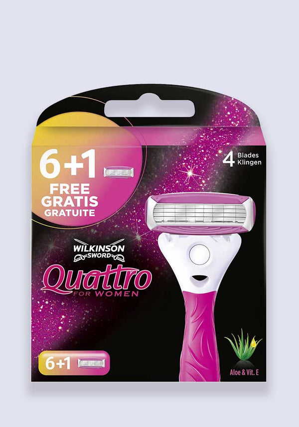 Wilkinson Sword Quattro For Women Razor Blades - 6+ 1 Pack (Case Size 10)