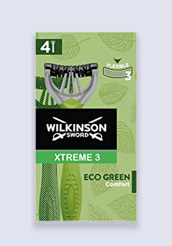 Wilkinson Sword Xtreme 3 Eco Green Disposable Razors - 4 Pack (Case Size 10)