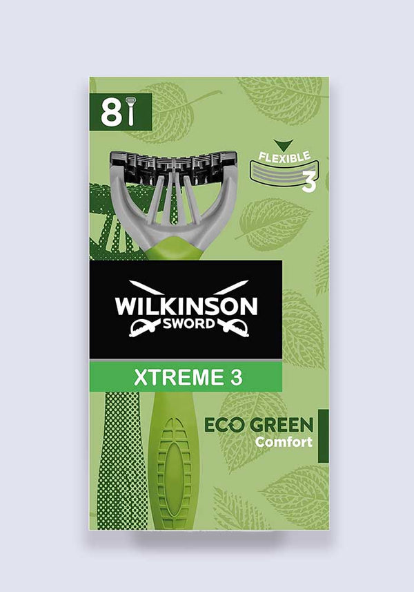 Wilkinson Sword Xtreme 3 Eco Green Disposable Razors - 8 Pack (Case Size 10)