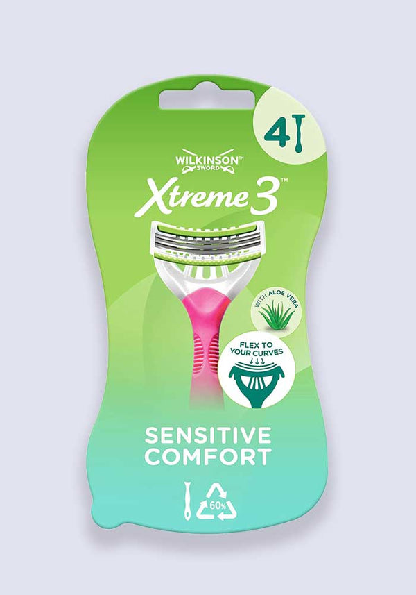 Wilkinson Sword Xtreme 3 Beauty Sensitive Disposable Razors - 4 Pack (Case Size 7)
