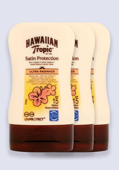 Hawaiian Tropic Satin Protection Ultra Radiance Sun Lotion Mini SPF 15 100ml (Case Size 12)