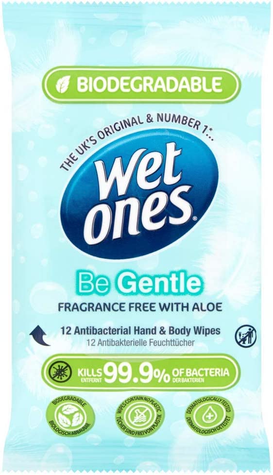 Wet Ones Biodegradable Hand Wipes Be Gentle - 12 Wipes (Case Size 12)